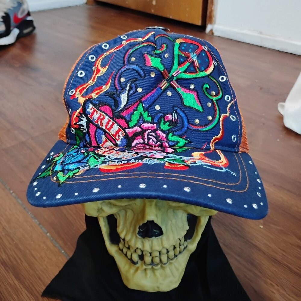 Vintage Y2K Ed Hardy Christian Audigier Snap Hat Cap